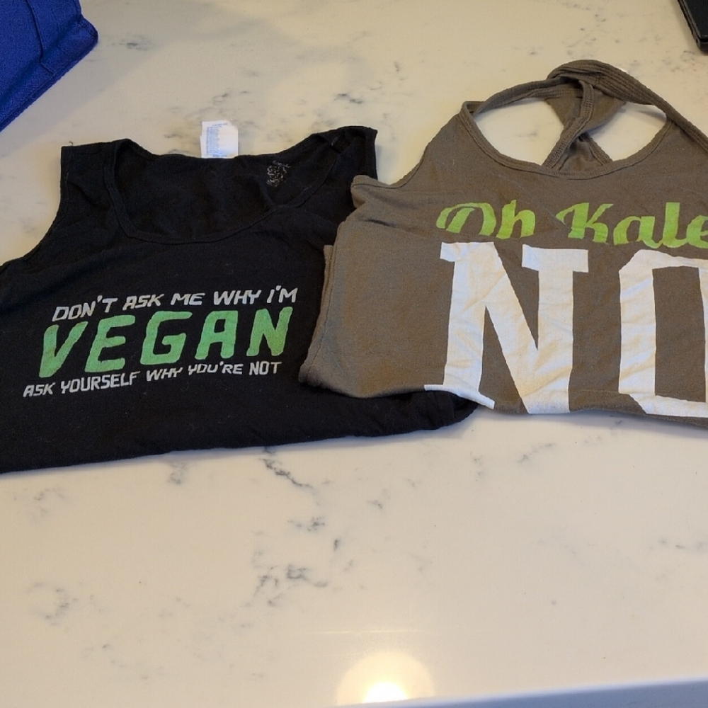 Vegan Themed Women's Tank Top - Black and Green
